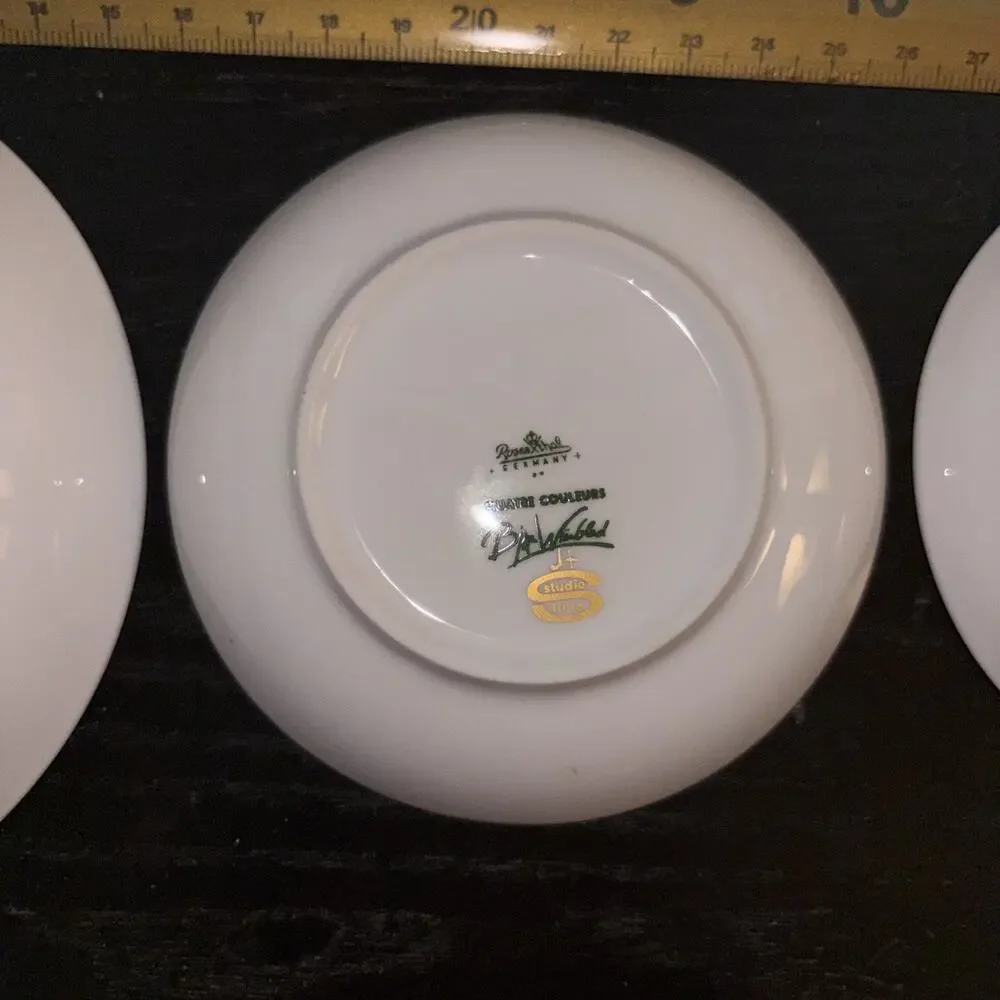 3 Rosenthal Studio Linie Bowls • Bjorn Wiinblad • Quatre Couleurs Romanze • VTG